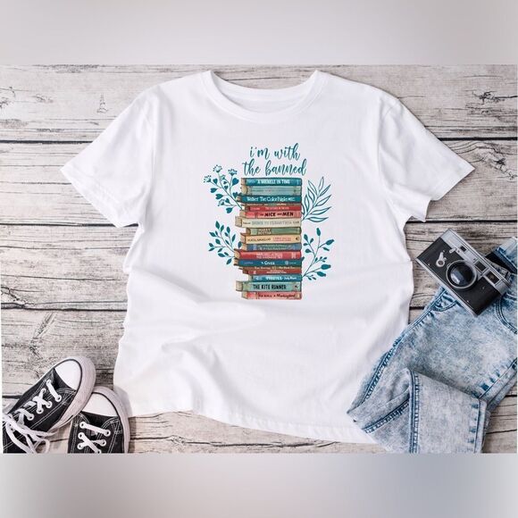 handmade Tops - I’m with the banned graphic tee shirt